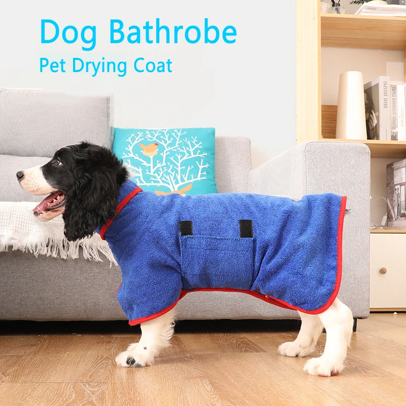 DogBathrobePetDryingCoatClothesMicrofiberAbsorbentBeachTowel