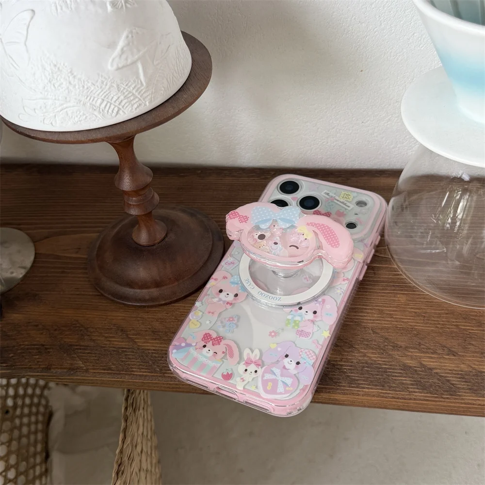 Kawaii Dessert Rabbit Magnetic Phone Case | Cute MagSafe Stand Cover