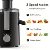 SiFENE Compact Centrifugal Juicer with 3-Speed Settings, Fast Juicer Machine for Fruit & Veggie, Easy to Clean, BPA Free, Black 4