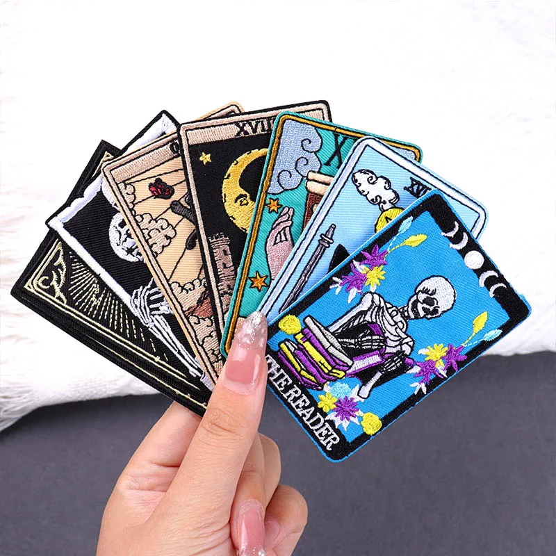 

Mystery Tarot Patch Iron On EMbroidered Patches For Clothing Thermoadhesive Patches On Clothes Sewing Patch Fusible Applique