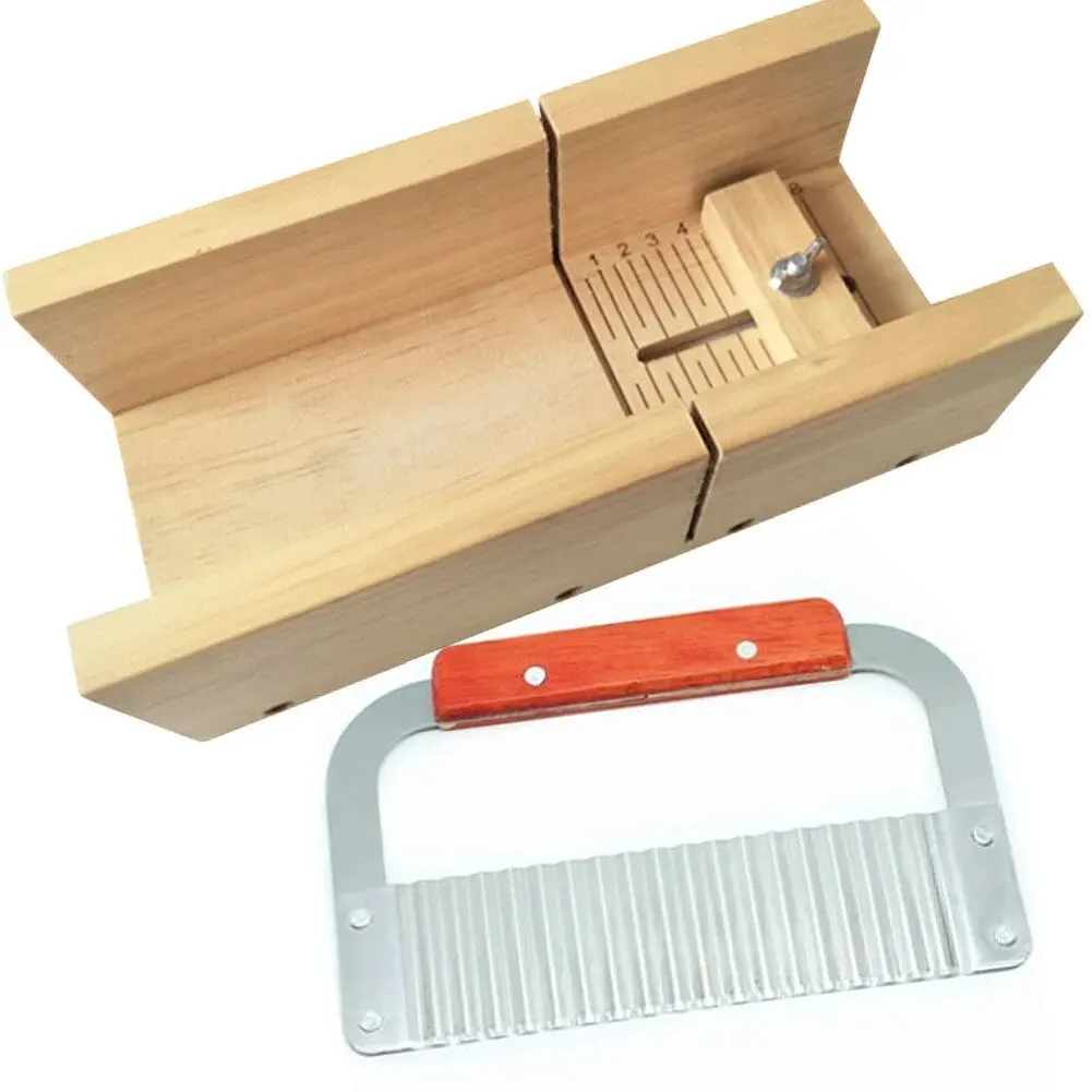 Silicone Mold Rectangular Handmade Soap Mold Kit with Cutter and Wooden Box