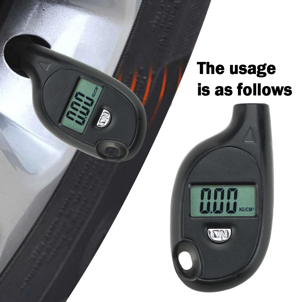 Portable Keychain Tire Tyre Wheel Air Pressure Gauge Tester Digital LCD