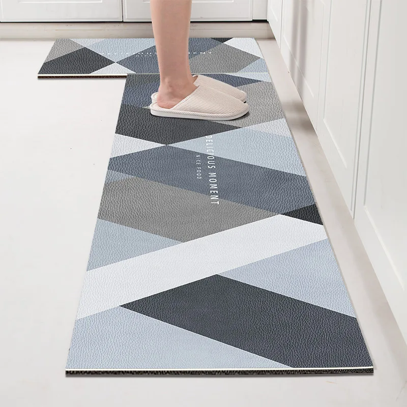 thumbnail image 1 of Alfombrilla de cuero para cocina, resistente a la suciedad, duradera, lavable, lavable y no lavable, resistente a la suciedad, alfombra de área grande, 1 of 5