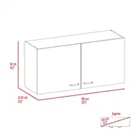Napoles 39" W Double Door Wall Cabinet White - Light Oak 2