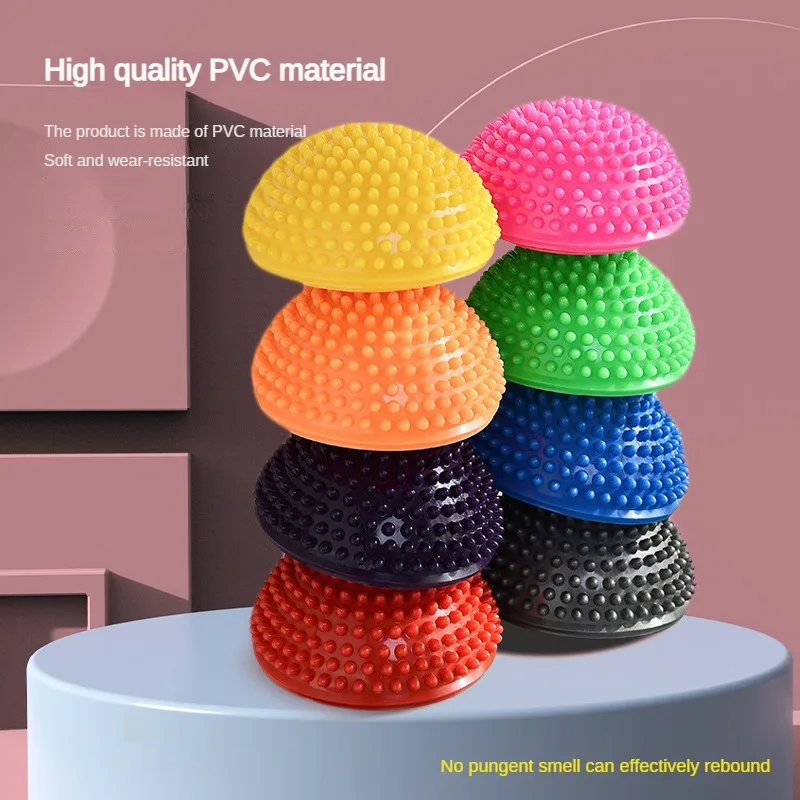 Fitness Ball Massage Ball Agility Training Ball Inflatable Half Sphere Yoga Balls PVC Massage Fitball Exercises Trainer Balancing For Gym Pilates Sport