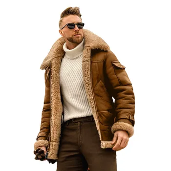 Men's Thickened Fur Collar Windproof Pu Leather Coat Male Brand Leather Jacket Men's Winter Motorcycle Clothes Leanther Jacket 1