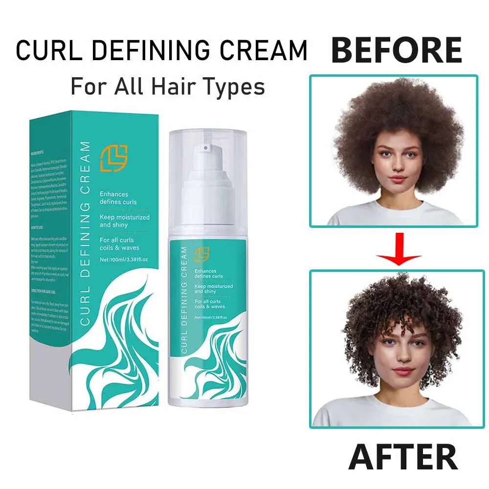 Curls Curl Defining Cream Enhance Waves Curls Coils Soft Hold Weightless Volume Moisturizing Frizz-Free Shine All Curl Patterns