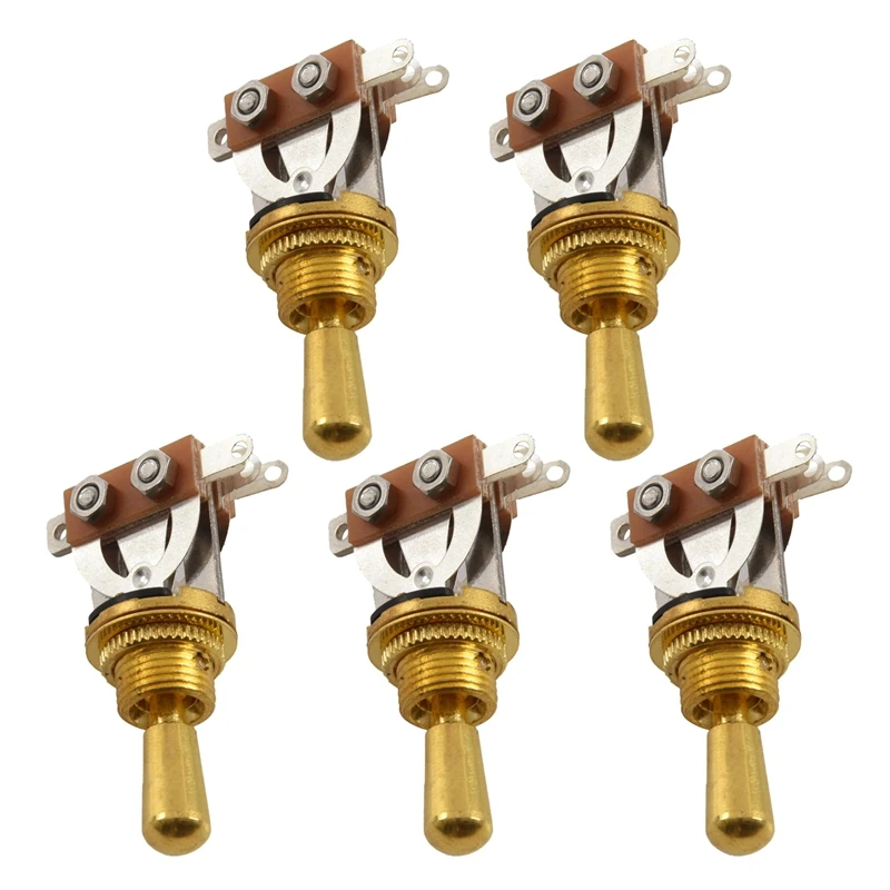 

Hot AD-5X Gold Electric Guitar 3 Way Toggle Switch Pickup Selector Switch With Brass Tip Knob