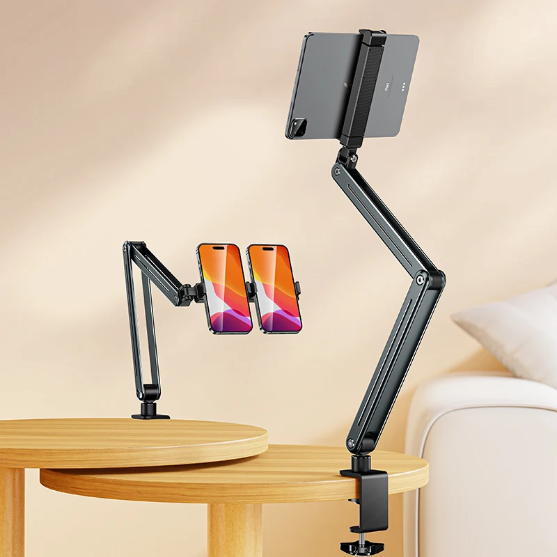 

Foldable Bed/Desk Arm Mount Aluminum Alloy 360° Rotation Cantilever Lazy Mobile Phone Holder for IPad/iPhoneX/iPad Pro/N-Switch