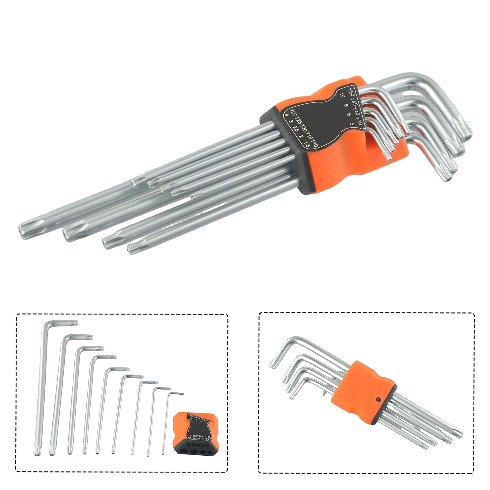 

9PCS L Type Double-End Screwdriver Hex Wrench Set Key Hexagon Flat Ball Torx Star Head Spanner Key Hand Tool Multifunctional