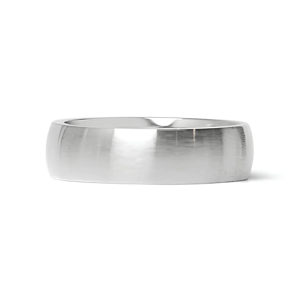 Industrial Brushed Stainless Steel Unisex Stackable Band Ring