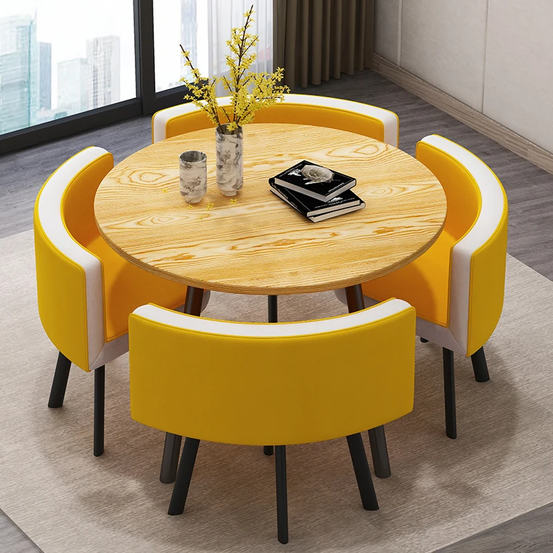 

Set 4 Chairs Mobile Dining Tables Coffee Round Kitchen Poker Table Modern Floor Muebles Para El Hogar Home Furnitures GPF26XP