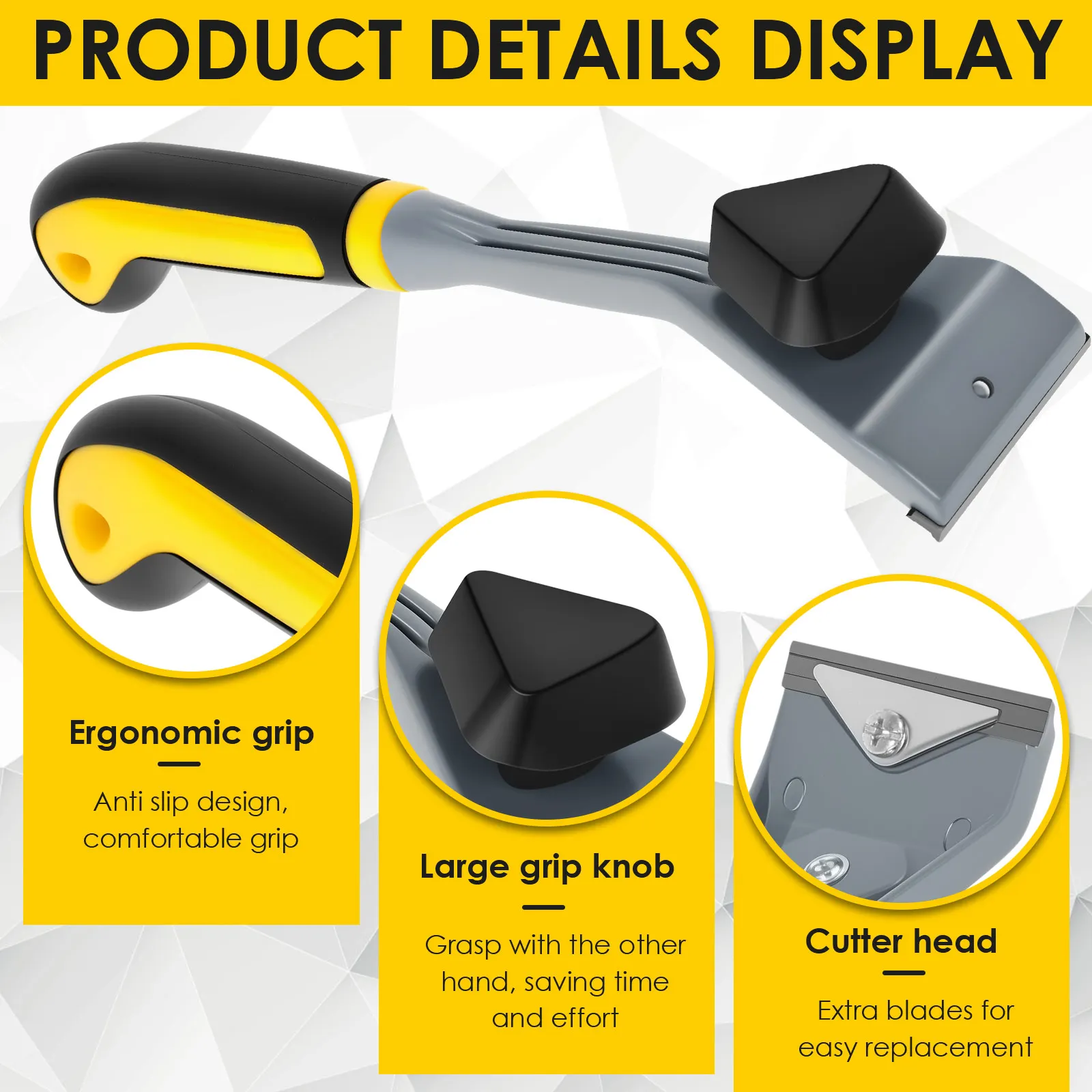 Handheld Carbide Scraper Ergonomic Scraper Tool Non Slip Carbide Scraper with Plastic Handle Multi-functional Paint Scrape Tools