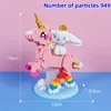 Sanrio Building Block Unicorn Hot Air Balloon Moon Cinnamoroll Model Kawaii Assembled Children's Toy Christmas Birthday Gift 5