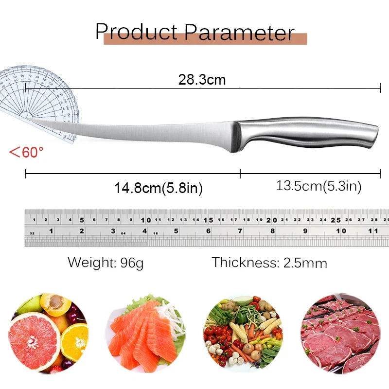 Kitchen Knife 5.8" Boning Stainless Steel For Meat Fish Fruit Vegetable Professional Chef Japanese Cleaver with Cover kitchen knife