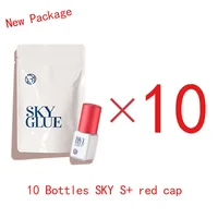 10 Bottles SKY S+ Type Glue for Eyelash Extensions Red Cap Fast Drying Korea False Lash Glue 5ml Makeup Tools Wholesale Adhesive 1