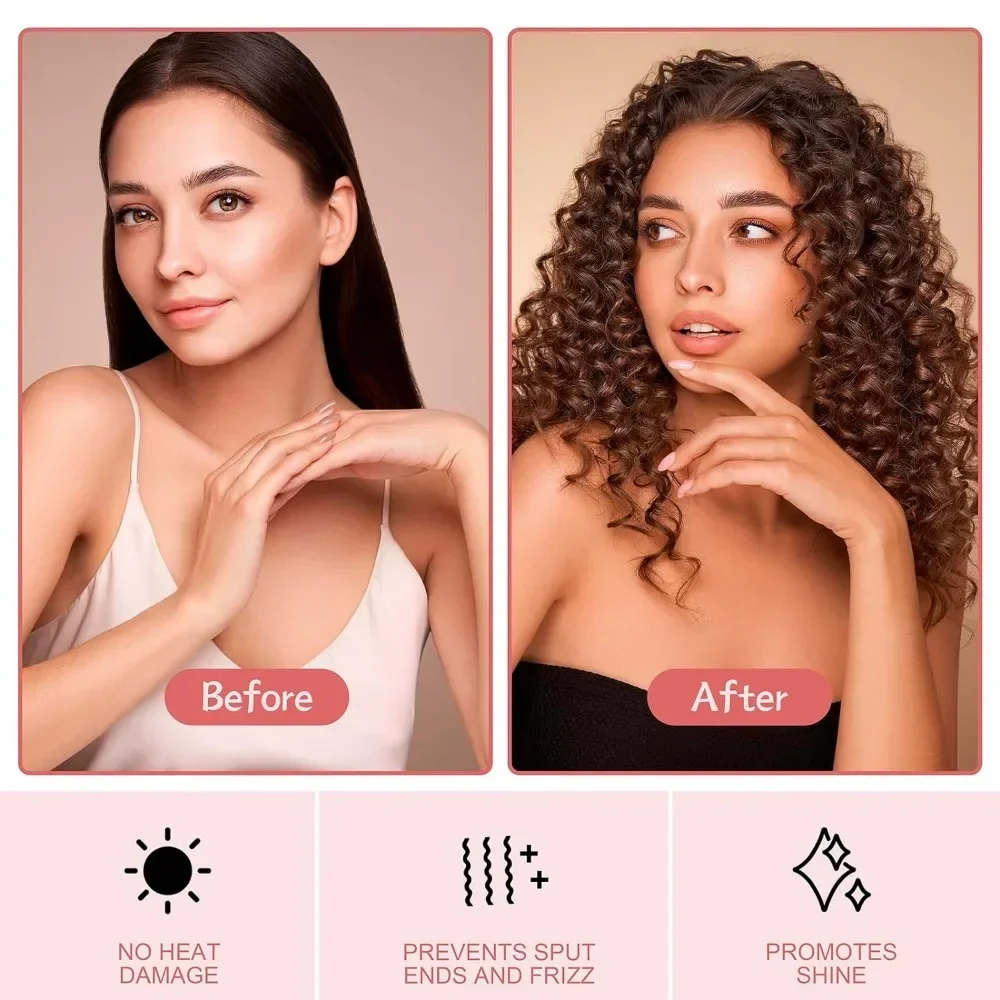 Heatless Curling Rod Headband Soft Hair Curlers No Heat Hair Rollers Lazy Silk Curls Sleeping Headband Ties Styling Tools hair styling tool,hair curling tools