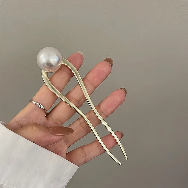 U-förmige Haarnadel, modisches, einfaches, leicht schwere Haarnadeln aus Metall, Haar-Accessoire – Detail 5