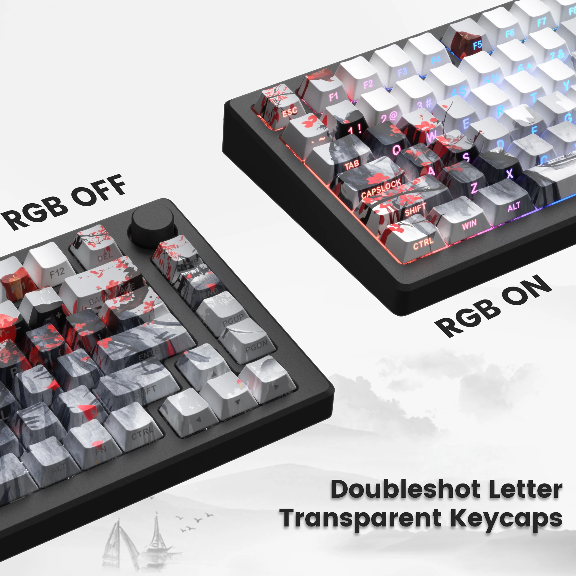 PBT Tastenkappen Set Mit Emilia Design – 132 Tasten, XDA Profil, Für Mechanische Cherry MX Tastaturen