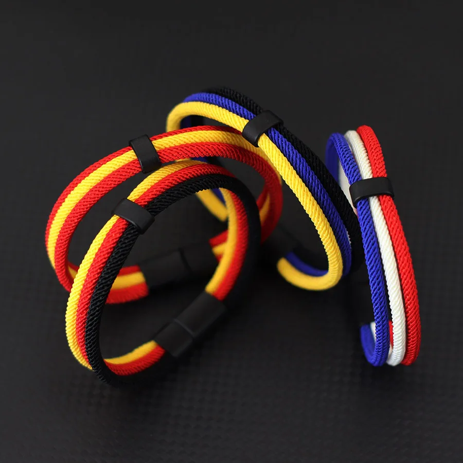 National Flag Color Rope Bracelet for Men and Women
