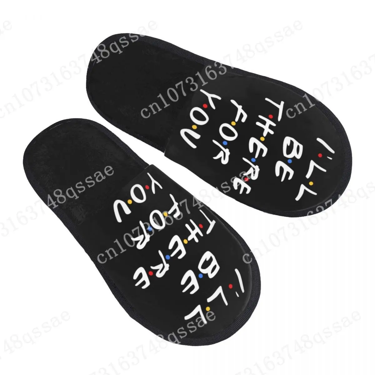 

Tv Show Friends Funny Quote House Slippers Soft Warm I'll Be There For You Memory Foam Fluffy Slipper Indoor Outdoor Shoes