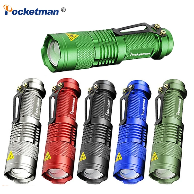 LED Flashlight Pocket Emergency Zoomable Torch 3 Lighting Modes Waterproof
