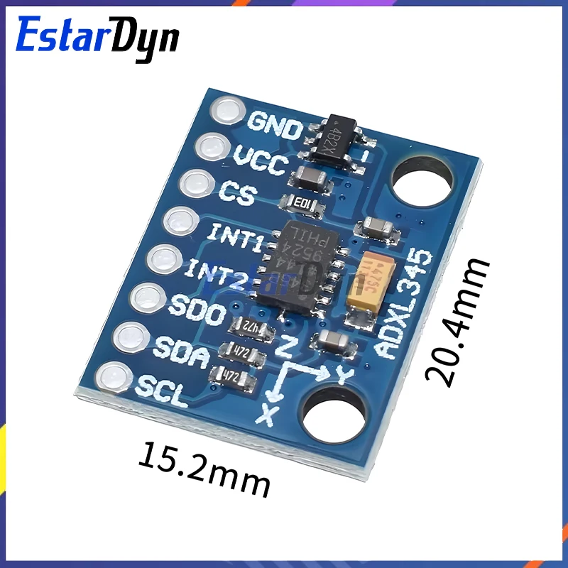 Circuit imprimé du module ADXL345 accéléromètre 3 axes ±16g pour drone, vue détaillée