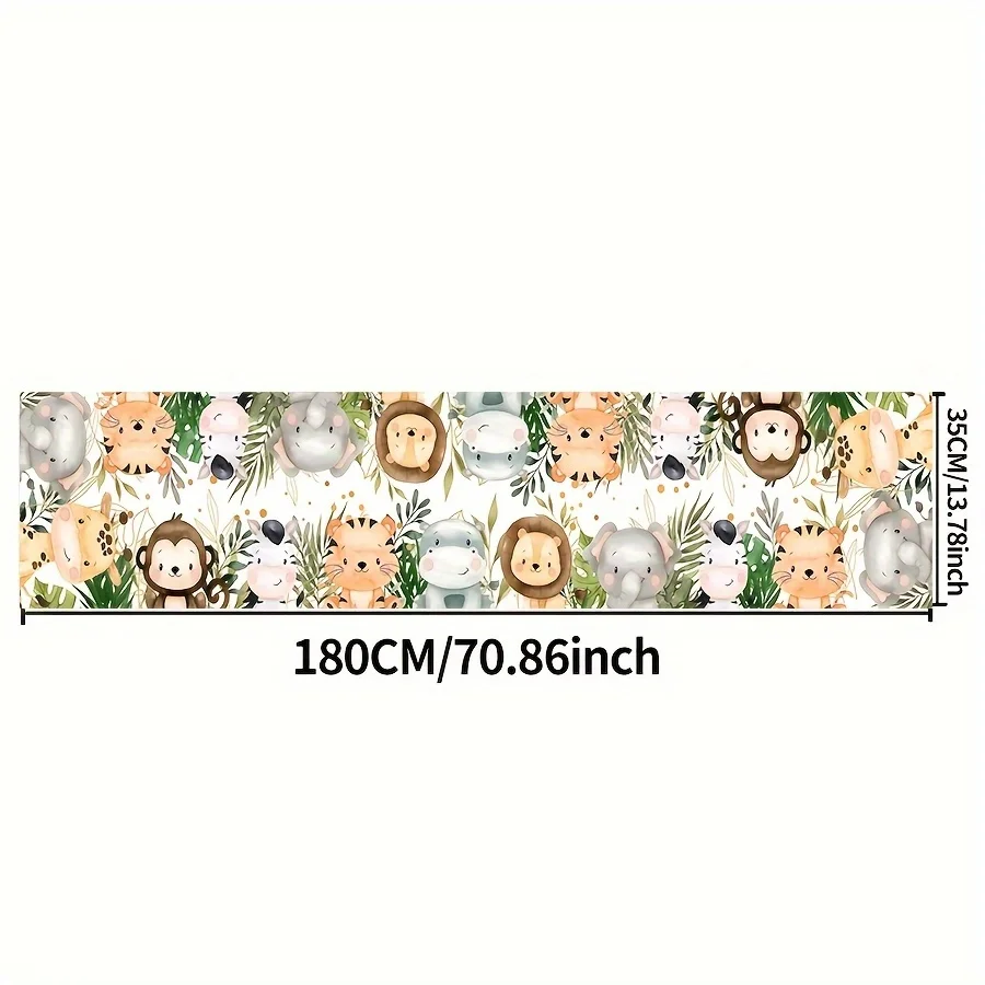 1/3 Stück Dschungeltier-Thema Safari Happy Birthday Party Dekoration Baby Shower Banner Hintergrund Deko Affe Giraffe Geschenk – Detail 3