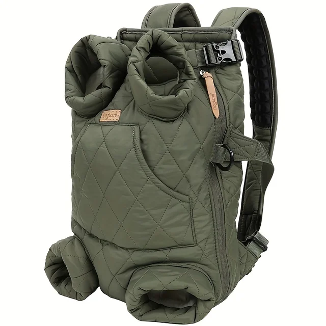 Cozy Pet Carrier Backpack for Dogs - Fleece-Lined, Front Legs Out, Hands-Free Design for Hiking & Travel. 6