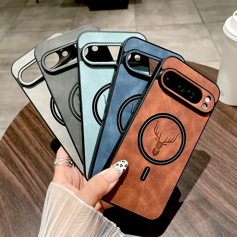 Vintage PU Leather Phone Case with Magsafe Wireless Charging Compatibility