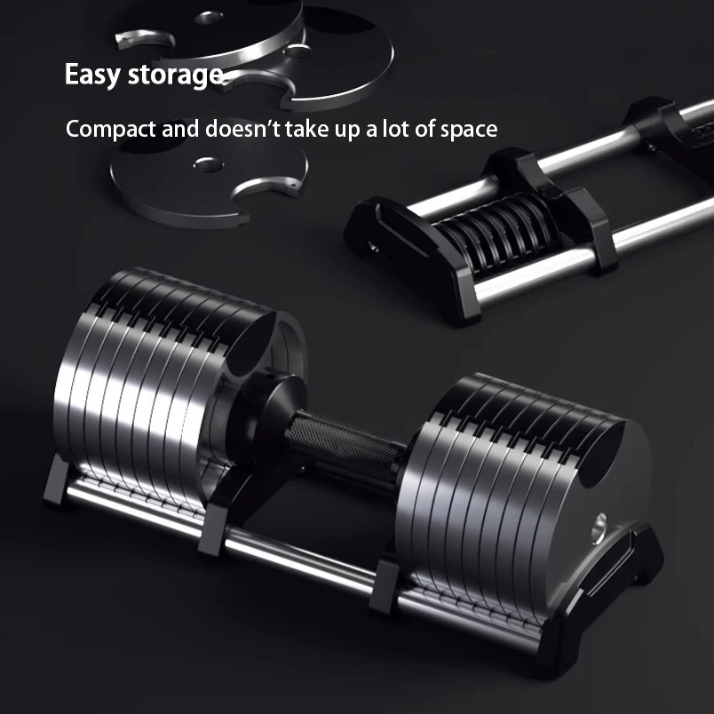 Electroplated Dumbbells, Professional Gym Fitness Dumbbells, Internal Rotation, 32kg Weight, Adjustable, 4kg Increase,