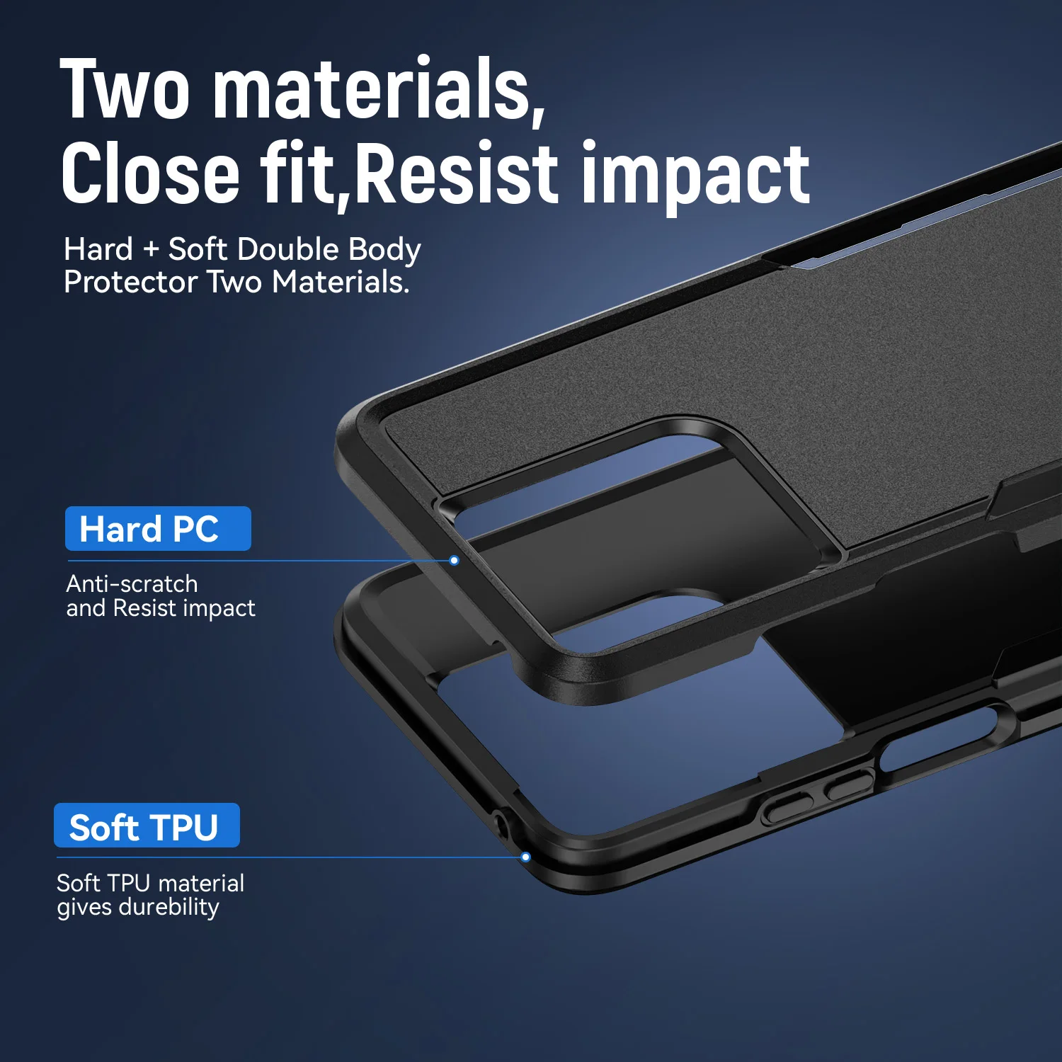 Shockproof Dual Layer Armor Cover Case - Rugged Protection with 2-in-1 Hard Design