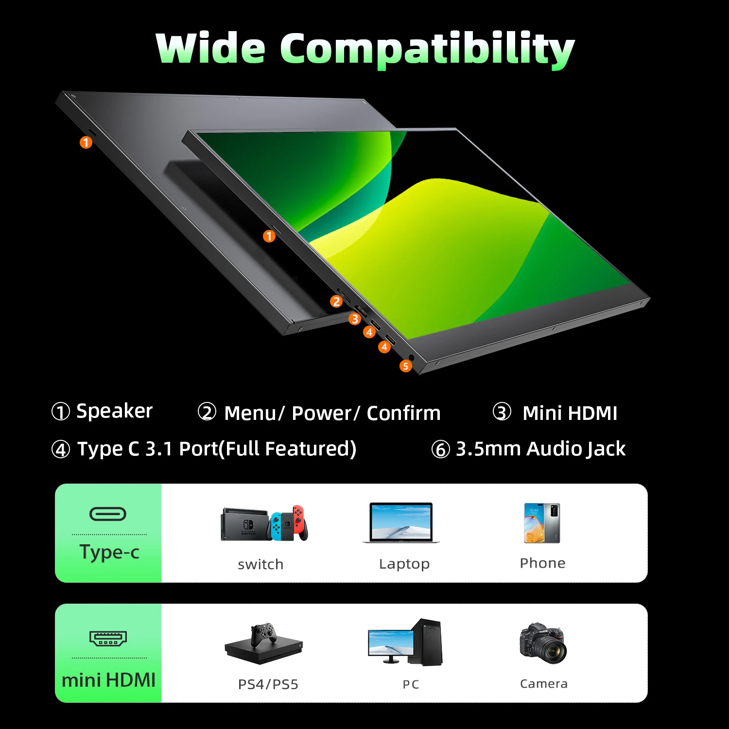 Uperfect ޴  17.3 ġ 240 Hz  ħ ӵ ޴ ÷ USB C   1920 x 1080 Ǯ HD IPS ȭ HDMI  C PC ޴ Ʈ PS4 PS5