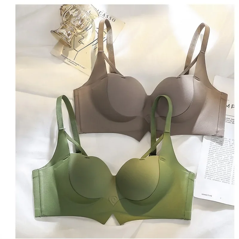 

Untraceless Bra for Women with Small Boobs Pull Up Half Cup Lift Up Support Smooth and Close Breast Anti-sag Sexy Bra Cover