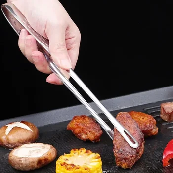 1PC Korean Barbecue Clip 304 Stainless Steel Barbecue Clip Kitchen Extended Food Ffood Clip Barbecue Shop Special Steak Utensils