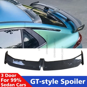 Spoiler Posteriore Universale per Auto, Stile GTR in Fibra di Carbonio Nero, Ala Aerodinamica in Plastica ABS per Berlina, Hatchback, SUV