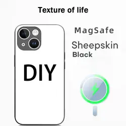 Customized DIY Pattern High - End Luxury Sheepskin Phone Case with MagSafe Compatibility - iPhone 14 Pro (Z1)