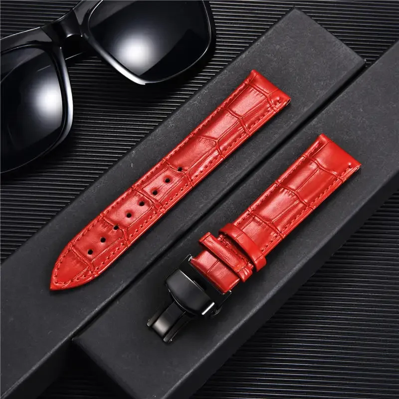 High-Quality Bamboo Pattern Watch Strap with Butterfly Buckle - Multi-Color Options