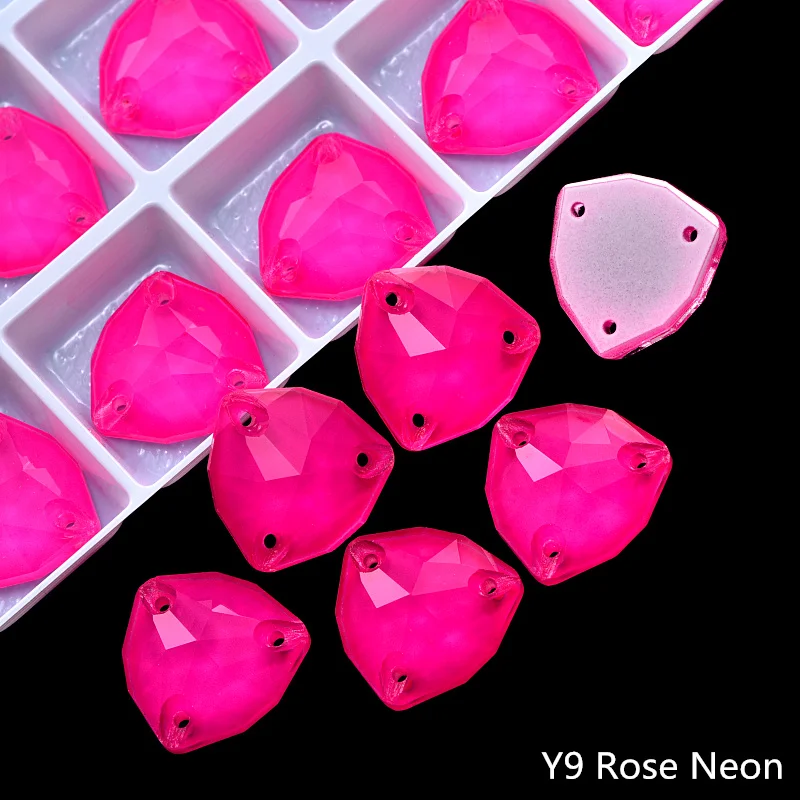 OLeeya K9 Glas Neon Aufnähbare Strass-Steine DIY-Zubehör Fluoreszierende Nähkristalle стразы für Kleidungsdekorationen – Detail 11