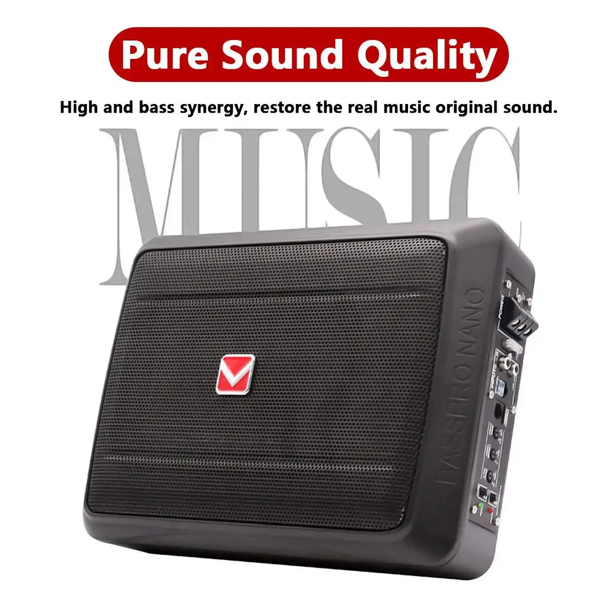 800W/600W 8/10 Inch 12V Car Speaker Active Subwoofer Car Under Seat Slim Sub Woofer AMP Super Bass Amplifier Subwoofers Body Kit