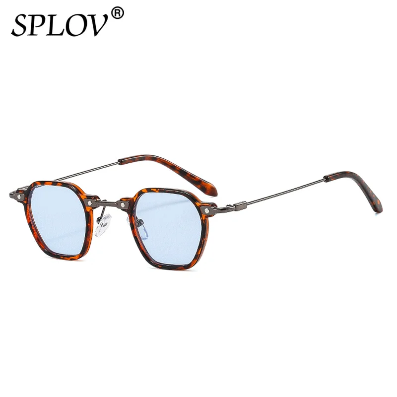 New Square Round Sunglasses Men Women Retro Steam Punk Shades Gradient Glasses Clear Lens Vintage Driving Eyewear Ocean Color