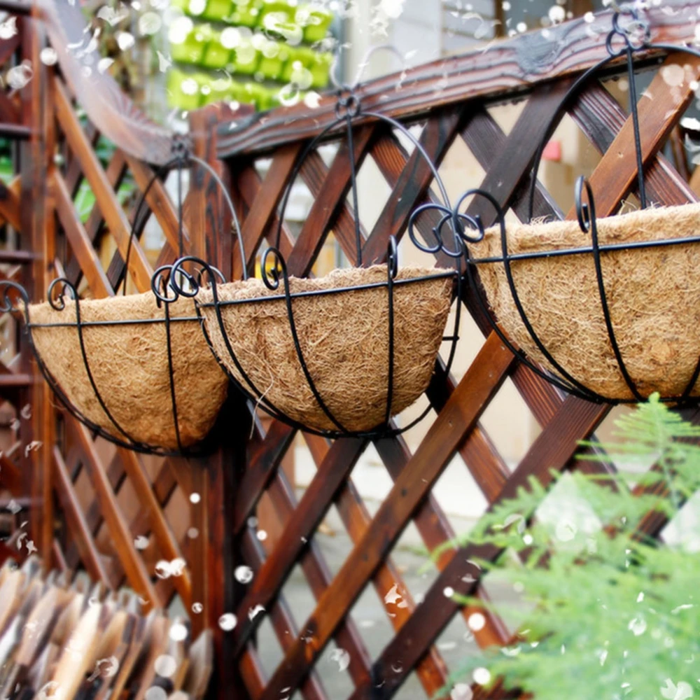 Hanging Baskets for Plants Outdoor Coconut Coir Hanging Planters Outdoor Metal Wire Flower Pots with Coco Liner for Plant Indoor