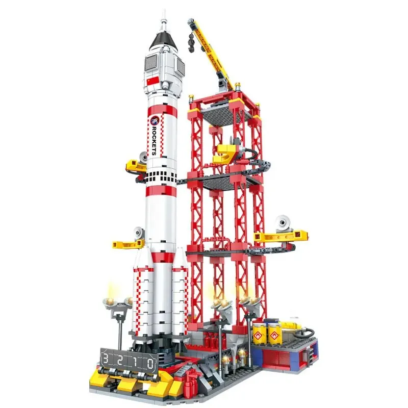 1000 + Space Rocket Building Blocks Kit Fai Da Te Creativo Da Collezione Display Rocket Model Building Set Giocattolo Per Bambini Dai 8 Anni In Su