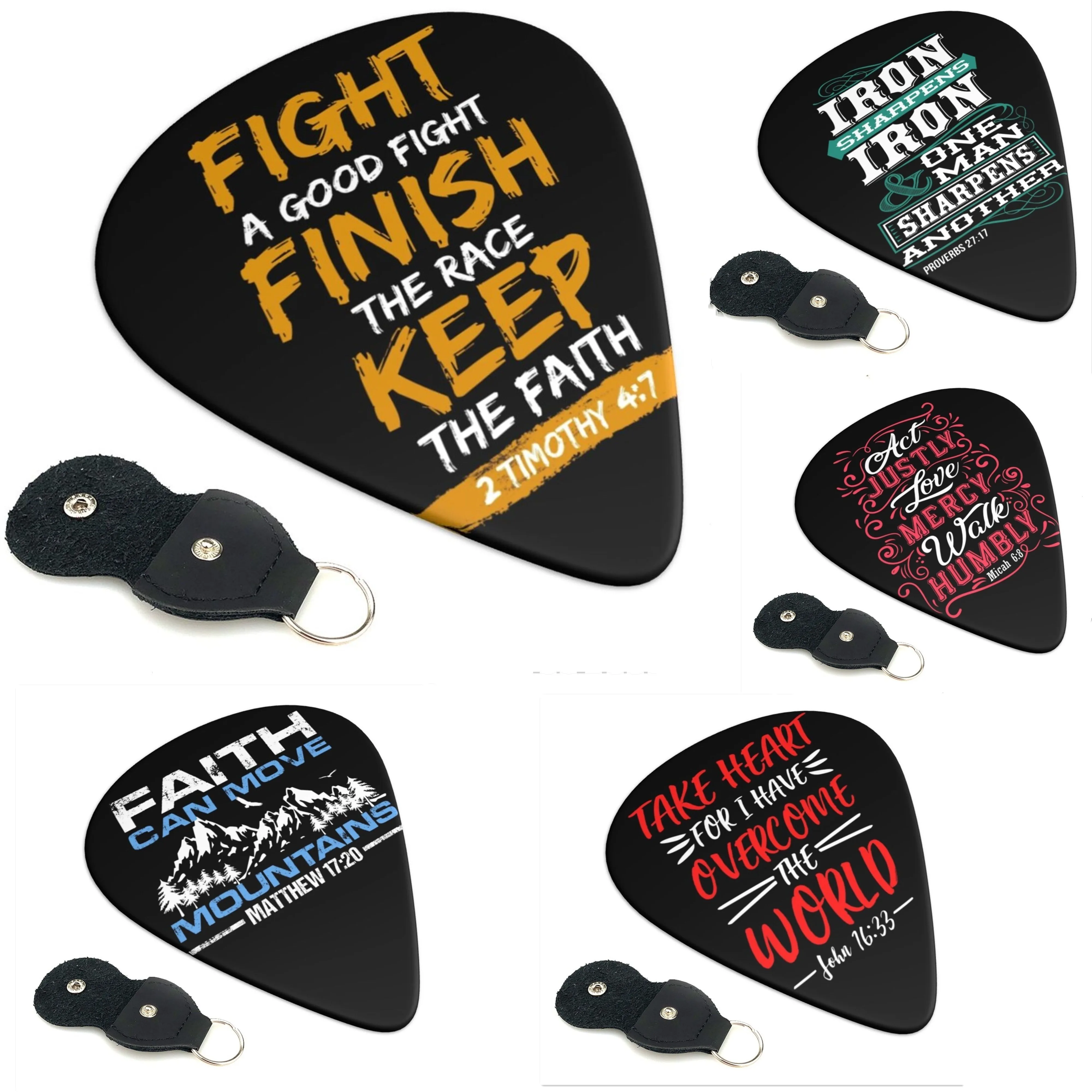 6packs Guitar Picks Double-sided Printed Folk Ukulele
