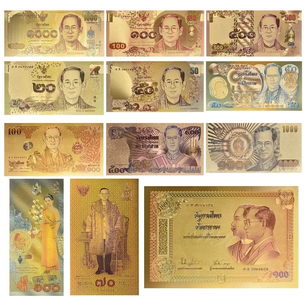 Thailandia 24K Placcato Oro Banconota Thai Banconota Commemorativa Banconota Denaro Promozionale Souvenir Aziendale Regalo Per La Raccolta