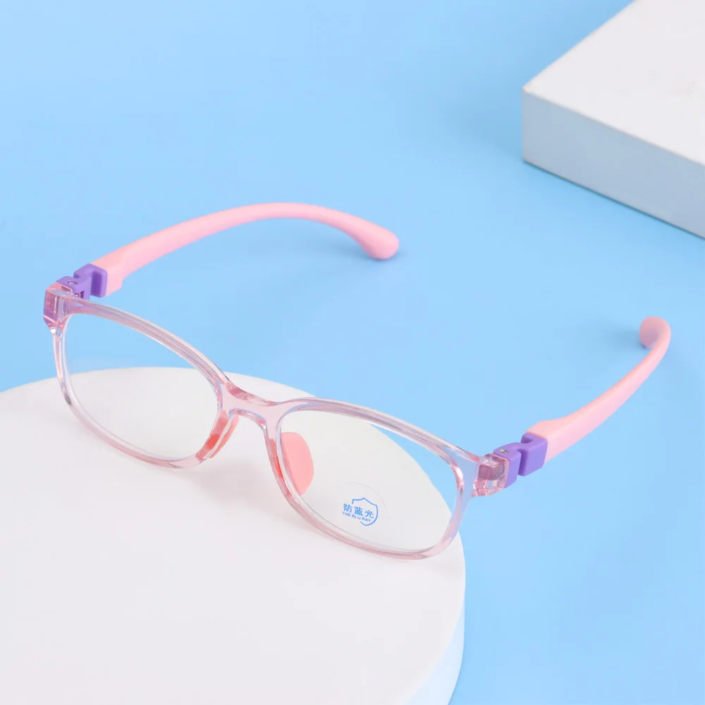 Lunettes anti-lumière bleue en silicone pour enfants, TR90, miroir plat, flexible, non ald, monture de lunettes de sport, filles, garçons