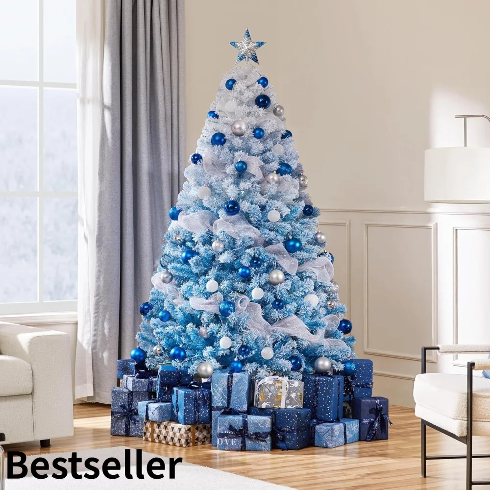 6ft Snow-Covered Pre-lit Christmas Tree with 250 Warm White Lights - Fully Decorated Flocked Xmas Tree 1 6ft Snow-Covered Pre-lit Christmas Tree with 250 Warm White Lights - Fully Decorated Flocked Xmas Tree 1