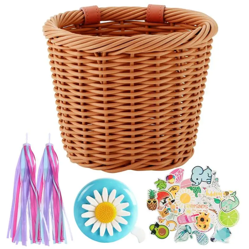 Bike Basket Front Handlebar Bike Basket Cargo Handmade Woven Bicycle