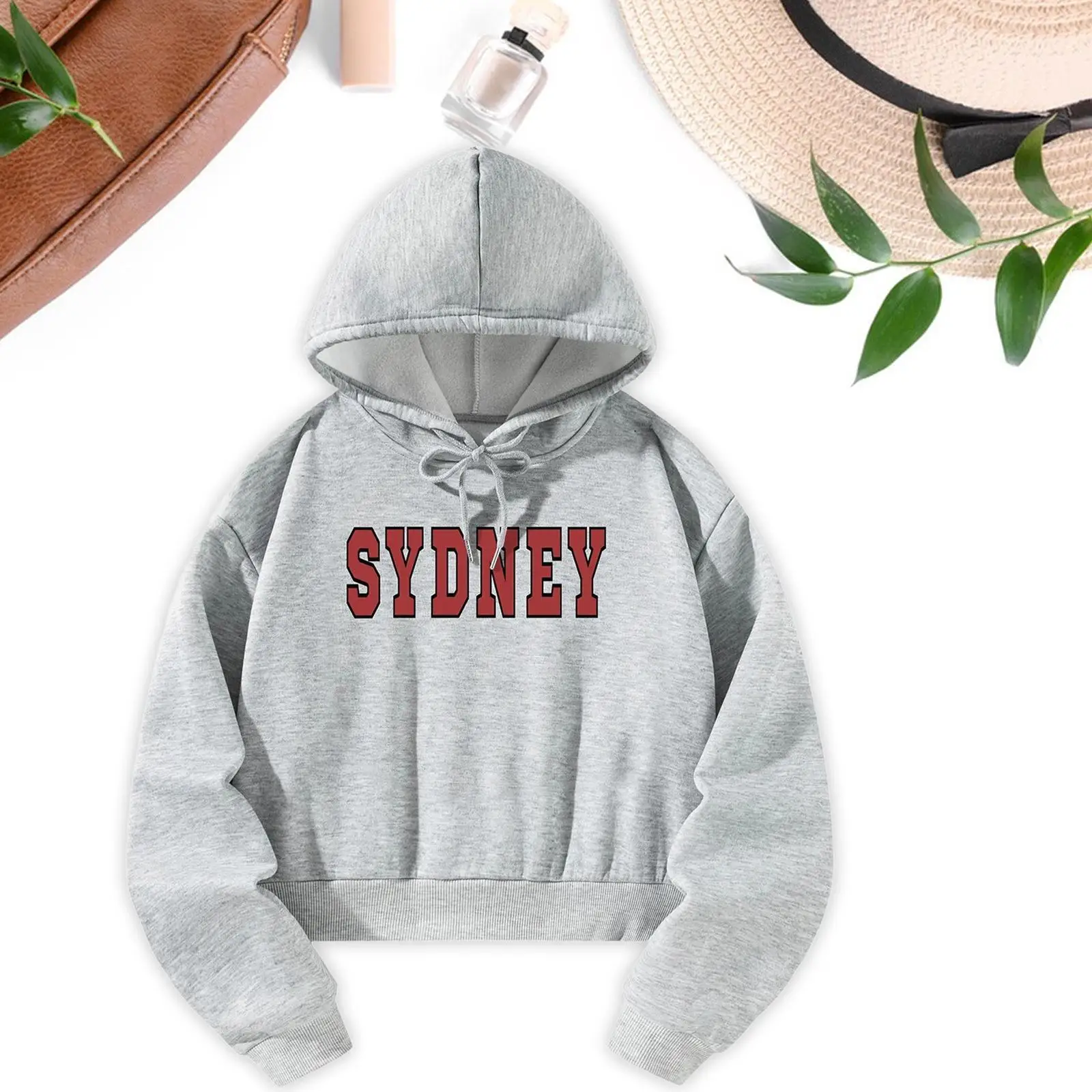 Womens Cropped Hoodie Simple Trendy with Hood Casual Women`s Clothes Pullover Crop Hoodie for Workout Travel Street Daily Office