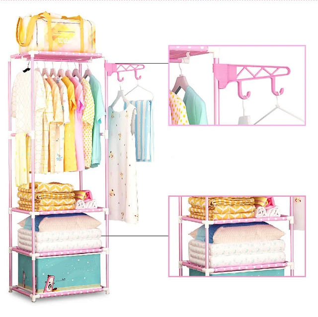 Simple Portable Wardrobe Closet Metal Clothing Rack Guarda Roupa Armarios Roperos  Dormitorios Baratos Cabinets for Living Room - AliExpress